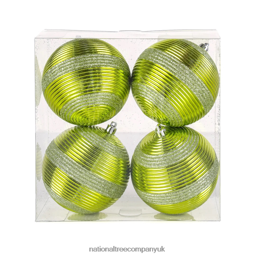 decoration | National Tree Company First Traditions 4 Piece Shatterproof Swirling Lime Green Ornaments F2L4F537